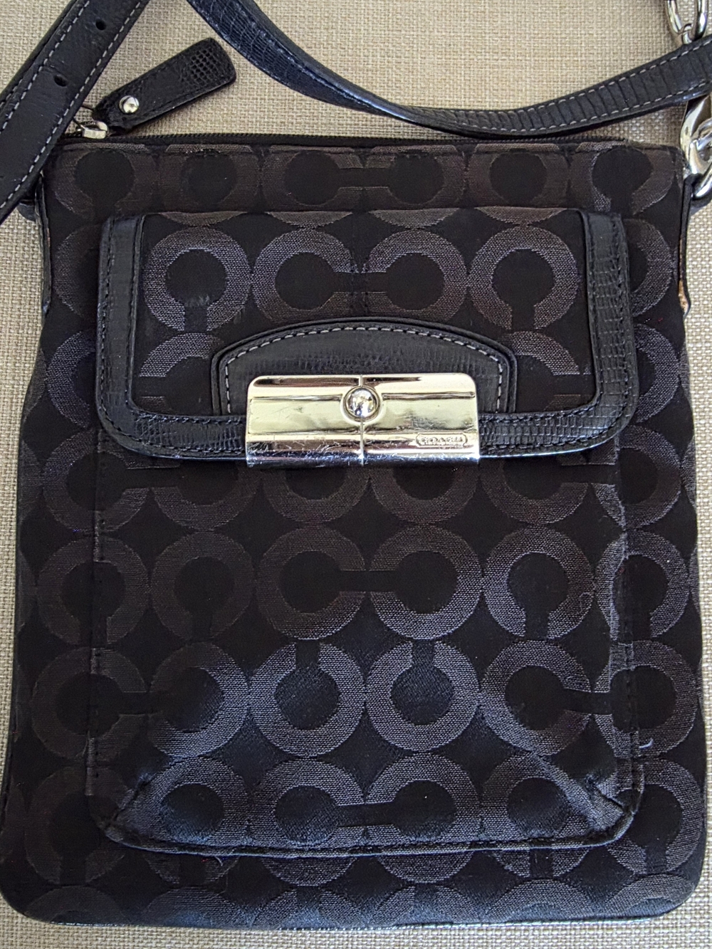 Vintage Coach Kristen Signature Graphic Op Art Crossbody Bag